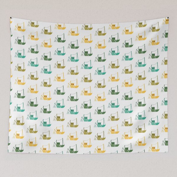 Item preview, Colourful fishing boats designed and sold by reneesillus.