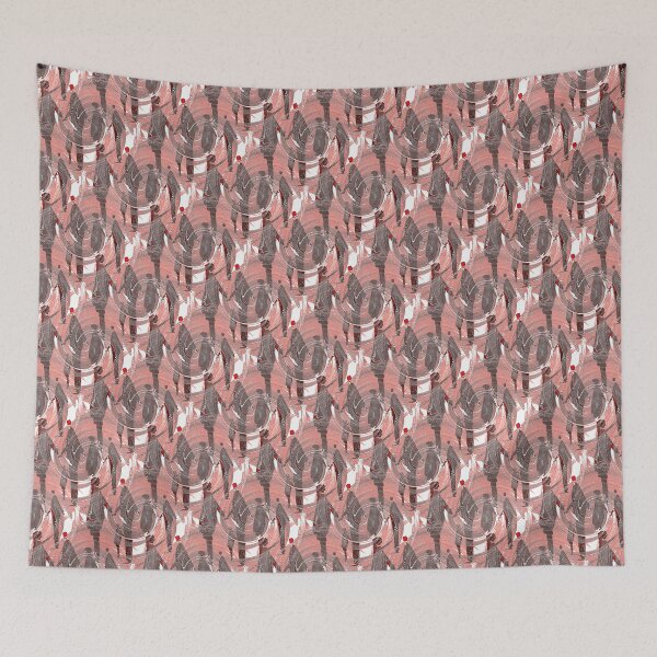 Item preview, Groovy Retro People in Peach and White designed and sold by Artistestella.