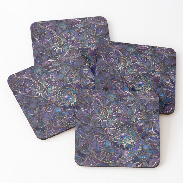 Item preview, Abstract Stained Glass Featuring Ornate Floral and Swirling Motifs designed and sold by CoolPixels.