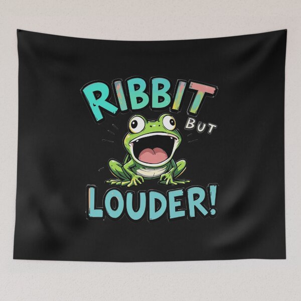 Item preview, Ribbit Louder - Hilarious Frog Cartoon for Amphibian Fans designed and sold by latelierdechris.