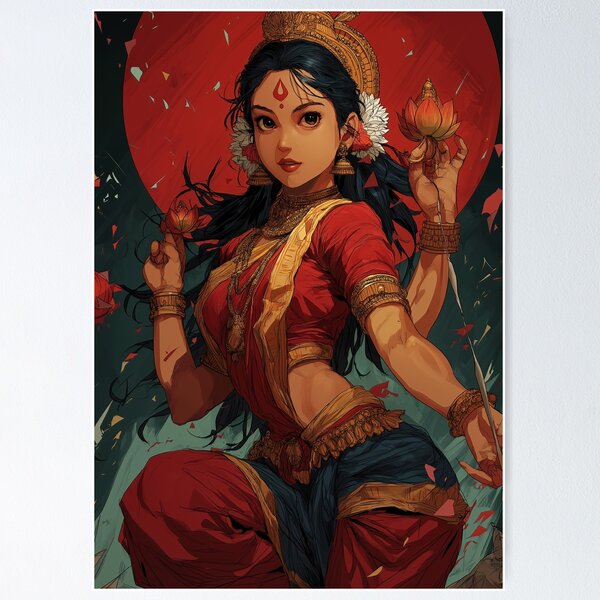 Item preview, Goddess Lakshmi, Hindu Art, Indian Art, Religious Art, Diwali Vaisakhi Gift, Modern Indian Art, Proud Hindu designed and sold by Phulkari Co.