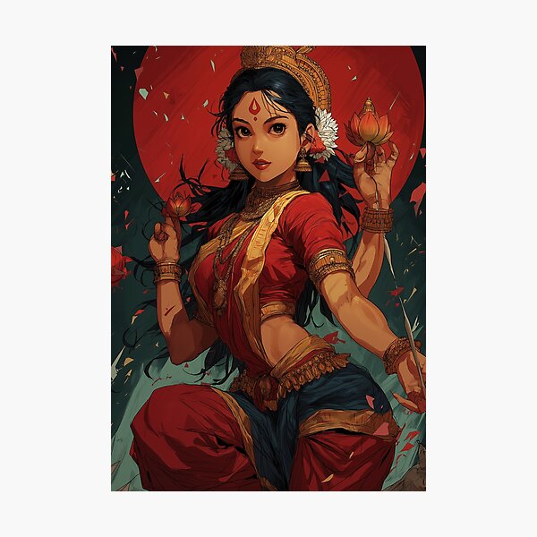Item preview, Goddess Lakshmi, Hindu Art, Indian Art, Religious Art, Diwali Vaisakhi Gift, Modern Indian Art, Proud Hindu designed and sold by Phulkari Co.