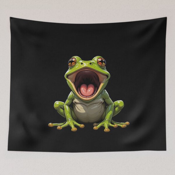 Item preview, Screaming Frog Frenzy - Hilarious Cartoon Amphibian Design designed and sold by latelierdechris.