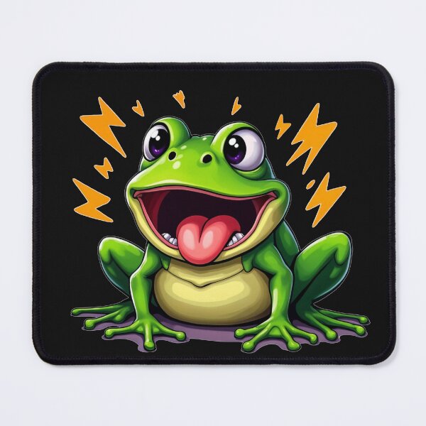Item preview, Screaming Frog Energetic Frog - Playful Cartoon Amphibian Adventure Design designed and sold by latelierdechris.