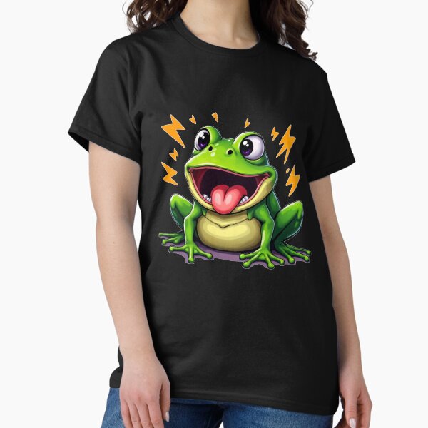 Item preview, Screaming Frog Energetic Frog - Playful Cartoon Amphibian Adventure Design designed and sold by latelierdechris.