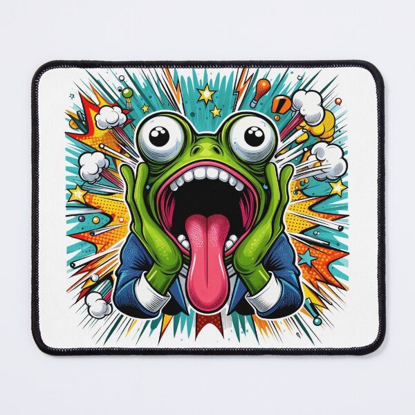 Item preview, Screaming froggy Shocked Frog Explosion - Energetic Cartoon Amphibian Reaction designed and sold by latelierdechris.