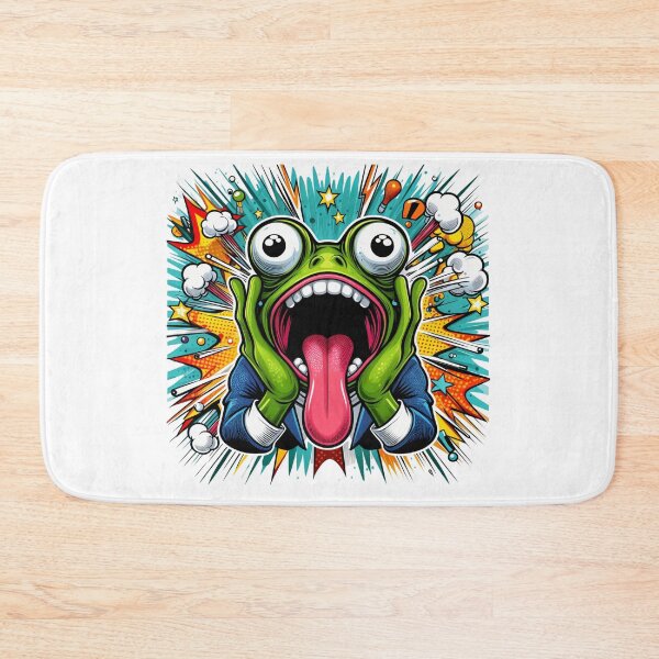 Item preview, Screaming froggy Shocked Frog Explosion - Energetic Cartoon Amphibian Reaction designed and sold by latelierdechris.