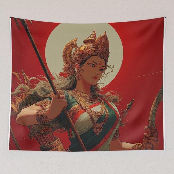 Item preview, Goddess Durga , Hindu Art, Indian Art, Religious Art, Diwali Vaisakhi Gift, Modern Indian Art, Proud Hindu designed and sold by Phulkari Co.