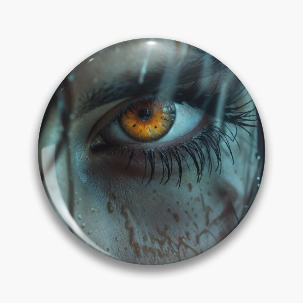 Item preview, Retrato intenso empapado por la lluvia con brillantes ojos color ámbar. designed and sold by IdeaSmith.