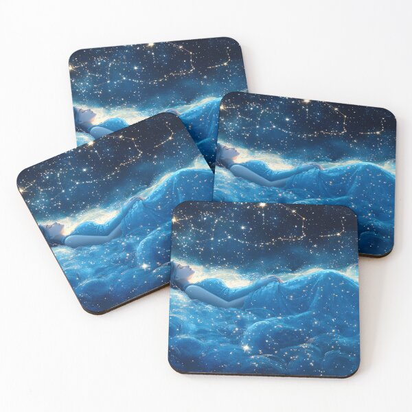 Item preview, A peaceful figure lying under a glowing canopy of stars, where constellations form symbols of eternal love in the heavens above. designed and sold by wonderisland.