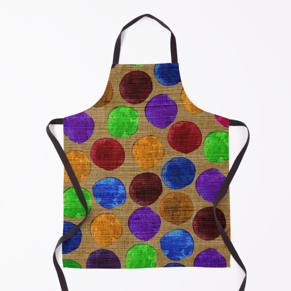 Item preview, Colorful Textured Polka Dots on Burlap designed and sold by SylvieVibes.