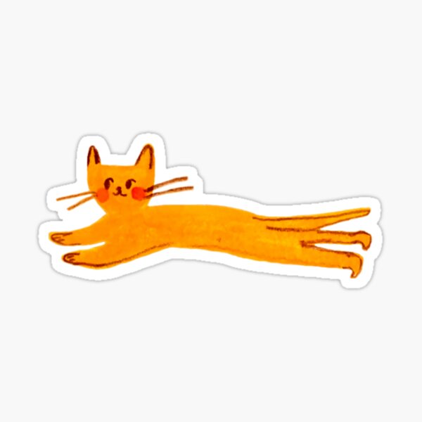 Vista previa del artículo con la obra «Gato naranja elástico al sol», diseñado y vendido por NoriMori.