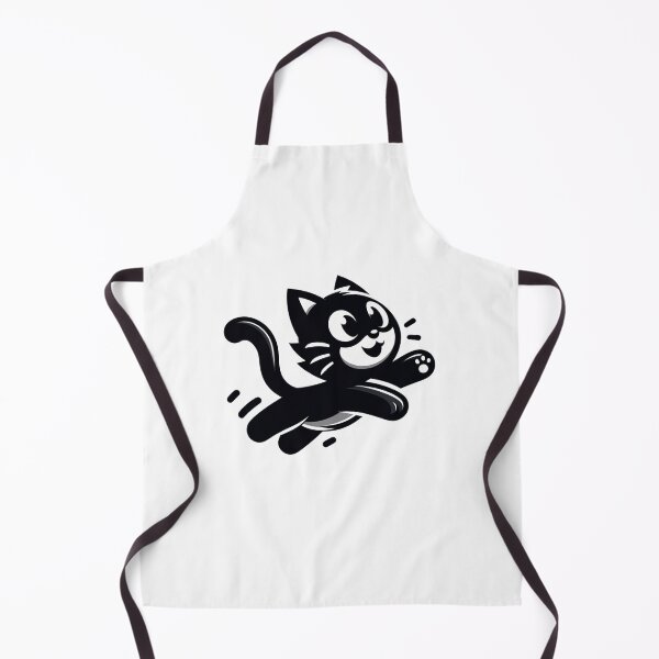 Item preview, Black cat Leaping Cat Energy - Playful and Dynamic Cartoon Design designed and sold by latelierdechris.
