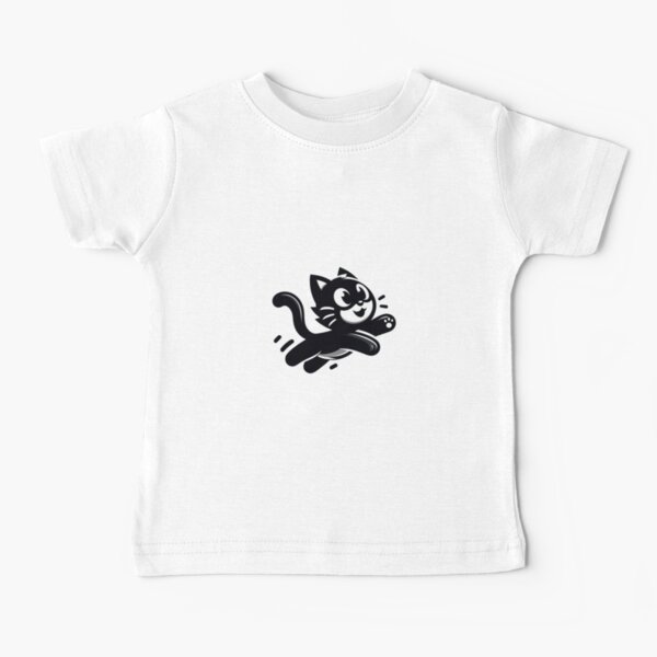 Item preview, Black cat Leaping Cat Energy - Playful and Dynamic Cartoon Design designed and sold by latelierdechris.