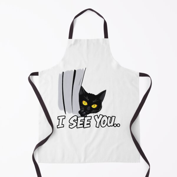 Item preview, Black cat Watchful Cat Humor - Curious Feline Cartoon Design designed and sold by latelierdechris.