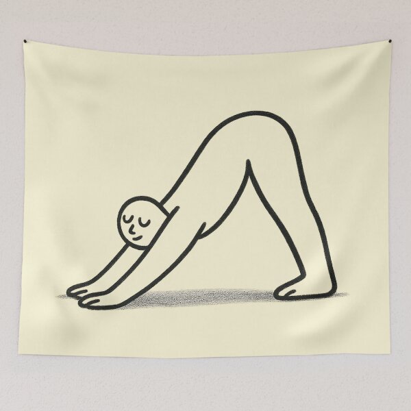 Item preview, Minimalist Yoga Pose Drawing - Downward Dog Calm Line Art designed and sold by Sadhana Design Studio.