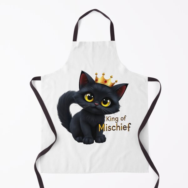 Item preview, Black cat King of Mischief - Regal and Playful Cartoon Cat Design designed and sold by latelierdechris.