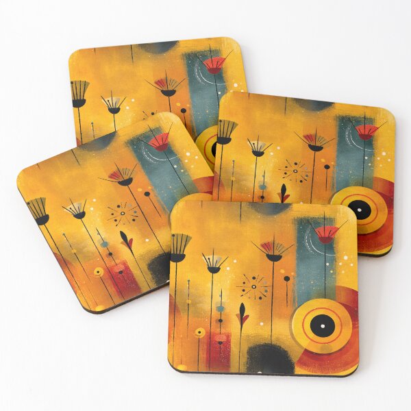 Item preview, Atomic Mid-Century Floral  – Retro Abstract  in Golden Tones designed and sold by Moisky Patterns.