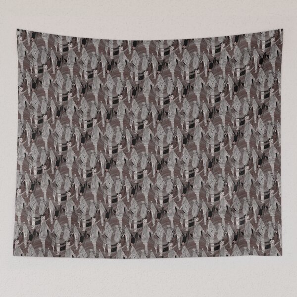 Item preview, Groovy Retro People in Dark Brown designed and sold by Artistestella.