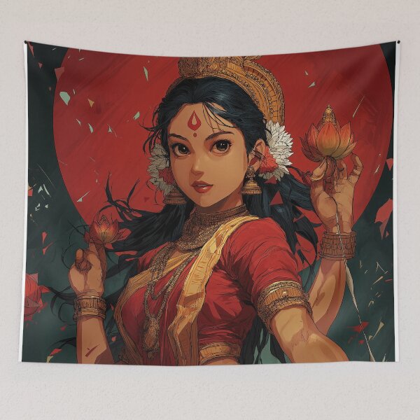 Item preview, Goddess Lakshmi, Hindu Art, Indian Art, Religious Art, Diwali Vaisakhi Gift, Modern Indian Art, Proud Hindu designed and sold by Phulkari Co.