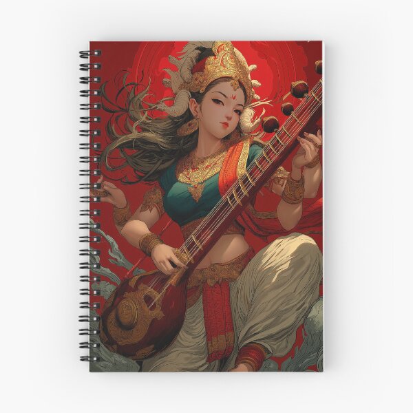 Item preview, Goddess Saraswati , Hindu Art, Indian Art, Religious Art, Diwali Vaisakhi Gift, Modern Indian Art, Proud Hindu designed and sold by Phulkari Co.