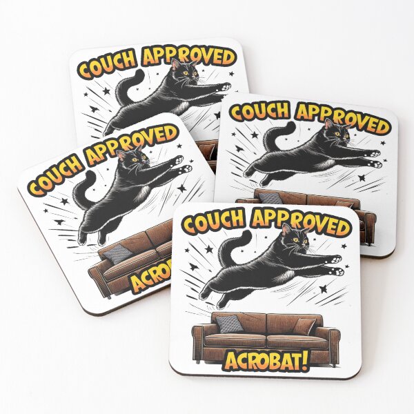 Item preview, Black cat Couch Acrobatics - Hilarious and Energetic Cat Design designed and sold by latelierdechris.