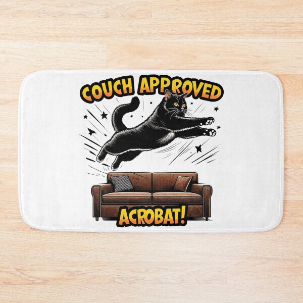Item preview, Black cat Couch Acrobatics - Hilarious and Energetic Cat Design designed and sold by latelierdechris.