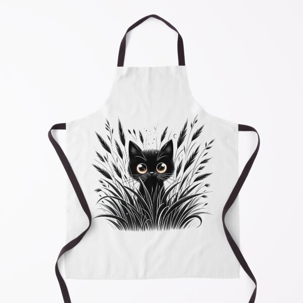 Item preview, Black cat Whimsical Watcher - Mystical Cat in Monochrome Design designed and sold by latelierdechris.