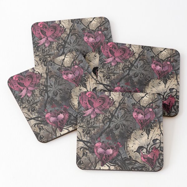 Item preview, Macabre design with hearts floral pattern designed and sold by CoolPixels.