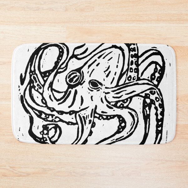 Item preview, Ink in Motion – Octopus Linocut in Black designed and sold by Paul Yeatman.