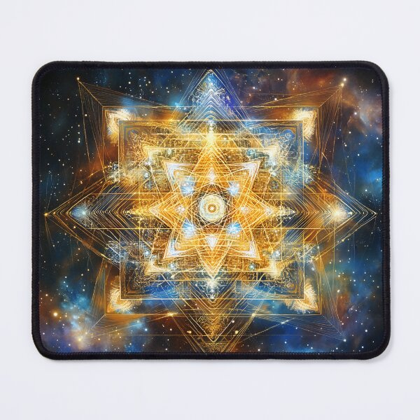 Item preview, A celestial vision where sacred geometric patterns radiate cosmic wisdom, suspended in an infinite galaxy. designed and sold by wonderisland.