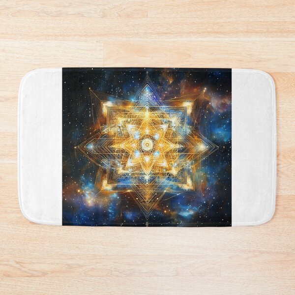Item preview, A celestial vision where sacred geometric patterns radiate cosmic wisdom, suspended in an infinite galaxy. designed and sold by wonderisland.