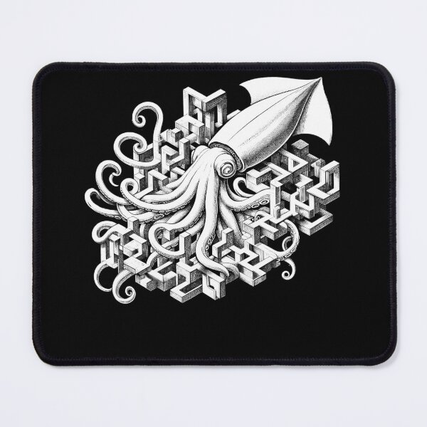 Item preview, Vintage Giant Squid Surreal Art Optical Illusion designed and sold by Kimberley King Art King Art.