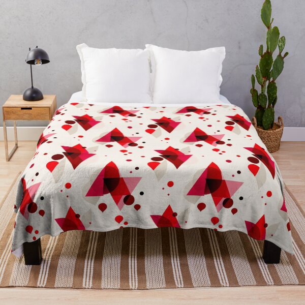 Item preview, Geometric Red Abstract – Modern Triangle and Circle on Cream Background designed and sold by Moisky Patterns.