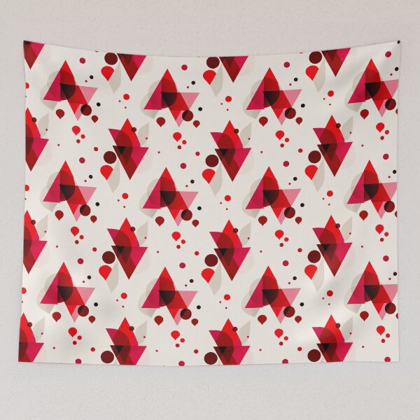 Item preview, Geometric Red Abstract – Modern Triangle and Circle on Cream Background designed and sold by Moisky Patterns.