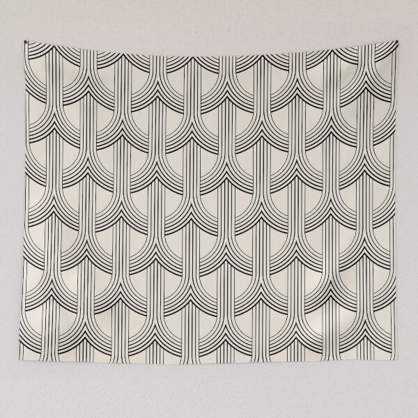 Item preview, Copy of Copy of Thin lines vintage abstract seamless pattern. Black beige loop geometric pattern. designed and sold by Olgus.