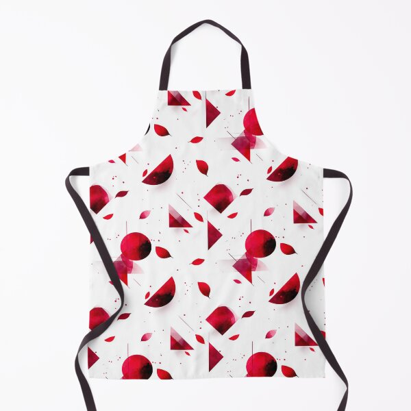 Item preview, Red Abstract Geometry with Petals – Watercolor on White designed and sold by Moisky Patterns.