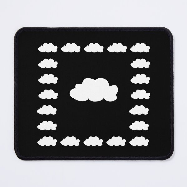 Item preview, Simple White Clouds Border Pattern on Black designed and sold by Kubala.