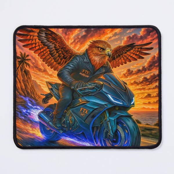 Item preview, FTX MC Falcon Biker – Avian Warrior on a Jet-Flame Bike designed and sold by Fresh-Threads-X.