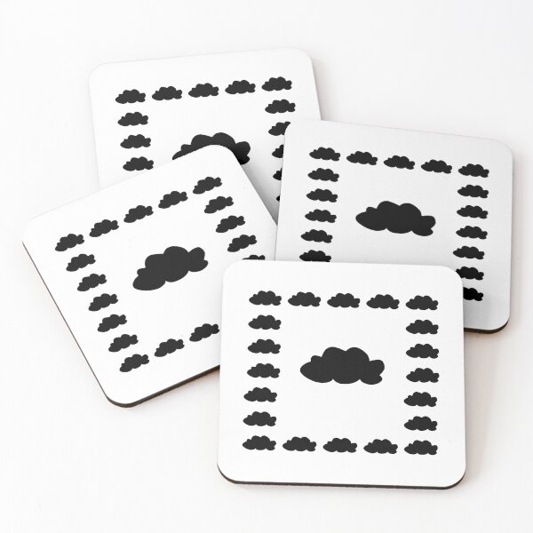 Item preview, Simple Black Clouds Border Pattern on White designed and sold by Kubala.