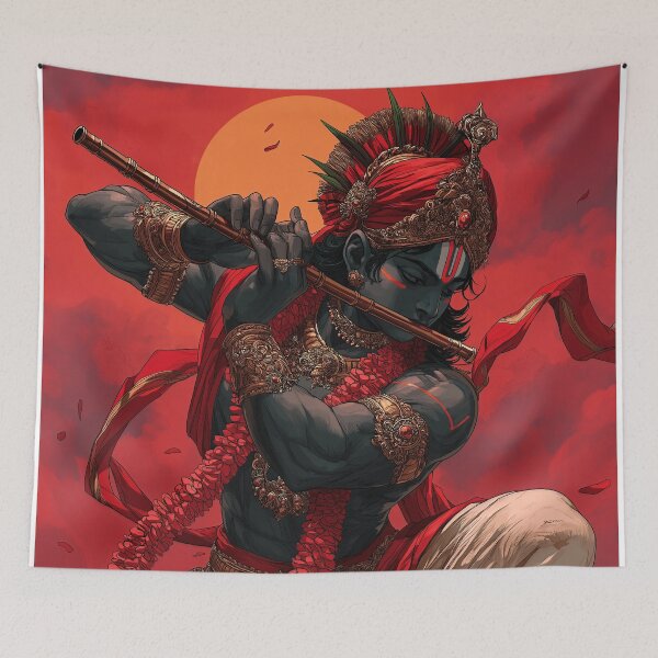 Item preview, Lord Krishna , Hindu Art, Indian Art, Religious Art, Diwali Vaisakhi Gift, Modern Indian Art, Proud Hindu designed and sold by Phulkari Co.