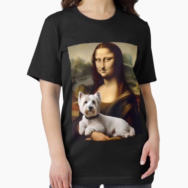 Item preview, Funny Mona Lisa Holding West Highland White Terrier Portrait Art Painting Dog Lover designed and sold by Kimberley King Art  King Art.