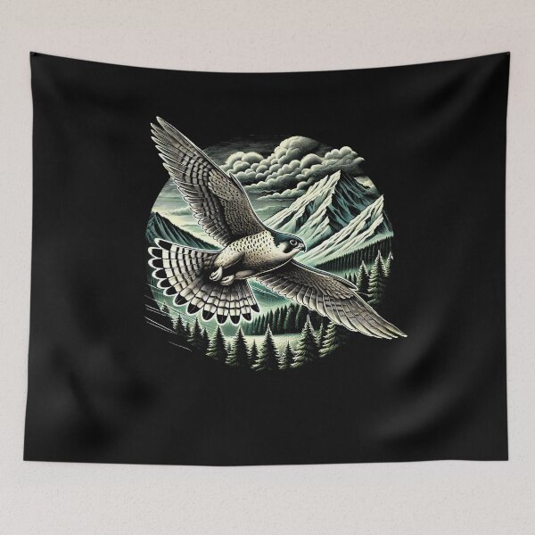 Item preview, Peregrine Falcon Fly Bird Raptor Lover Birding Watcher designed and sold by Kimberley King Art  King Art.