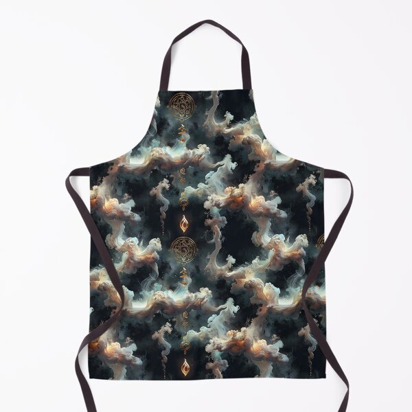 Item preview, Mystical Swirling Smoke Clouds With Mysterious Ancient Gold Patterns designed and sold by CoolPixels.