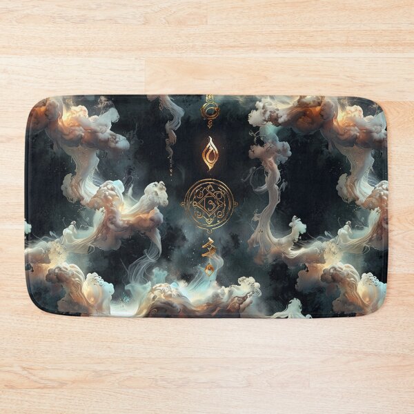 Item preview, Mystical Swirling Smoke Clouds With Mysterious Ancient Gold Patterns designed and sold by CoolPixels.