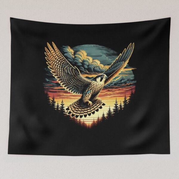 Item preview, Peregrine Falcon Bird Fly Raptor Lover Birding Sunset Watcher designed and sold by Kimberley King Art  King Art.