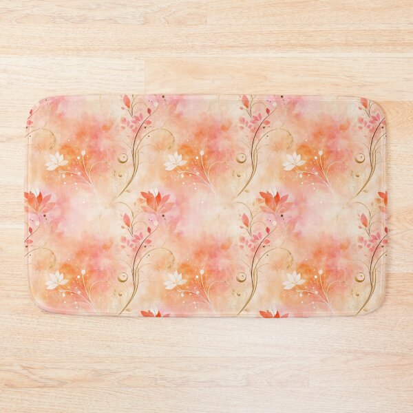 Item preview, Sunset Whispers – Soft Coral Floral Swirls with Delicate White Blooms designed and sold by Moisky Patterns.