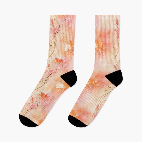 Item preview, Sunset Whispers – Soft Coral Floral Swirls with Delicate White Blooms designed and sold by Moisky Patterns.