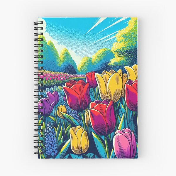 Item preview, Vibrant Comic Style Tulip Flower Illustration – AI Art for Nature Lovers, Perfect for Clothing & Accessories designed and sold by knalpot-design.