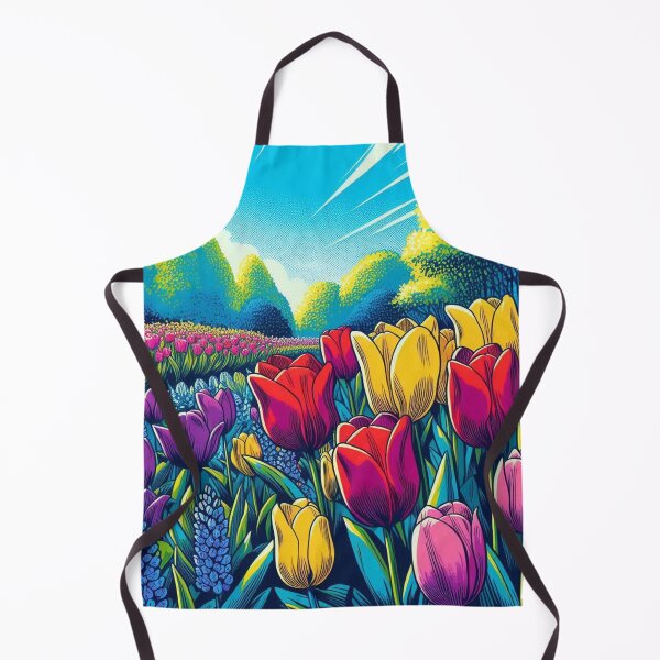 Item preview, Vibrant Comic Style Tulip Flower Illustration – AI Art for Nature Lovers, Perfect for Clothing & Accessories designed and sold by knalpot-design.